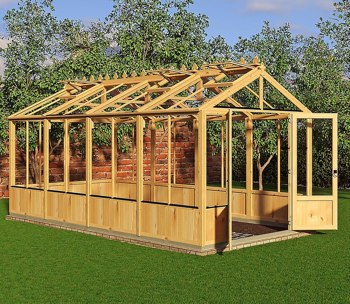 Shire Holkham Glazed Toughened Glass Greenhouse 8 x 16ft - JJ Building Materials