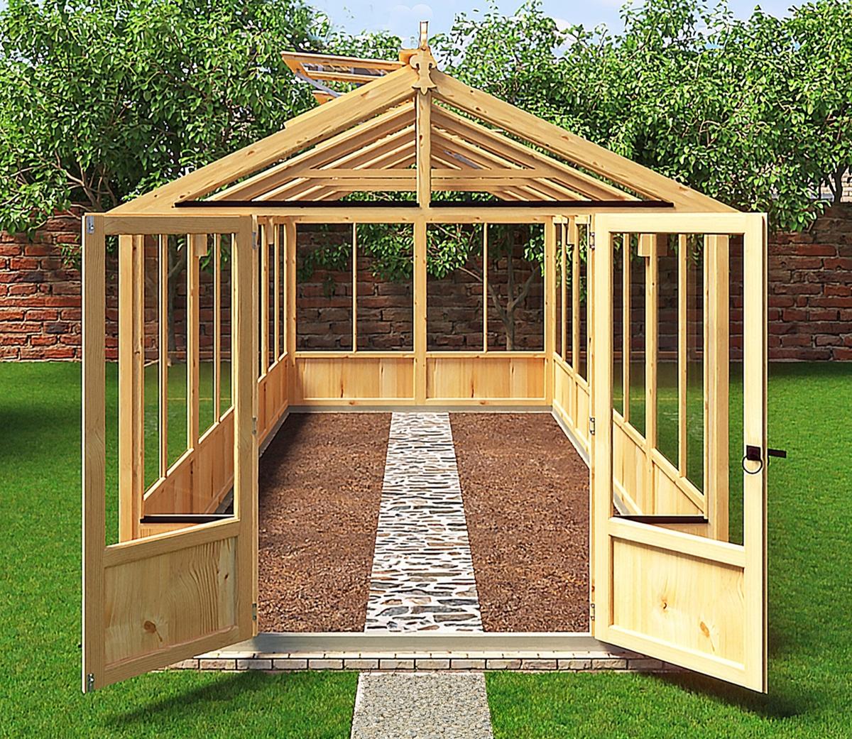 Shire Holkham Glazed Toughened Glass Greenhouse 8 x 16ft - JJ Building Materials