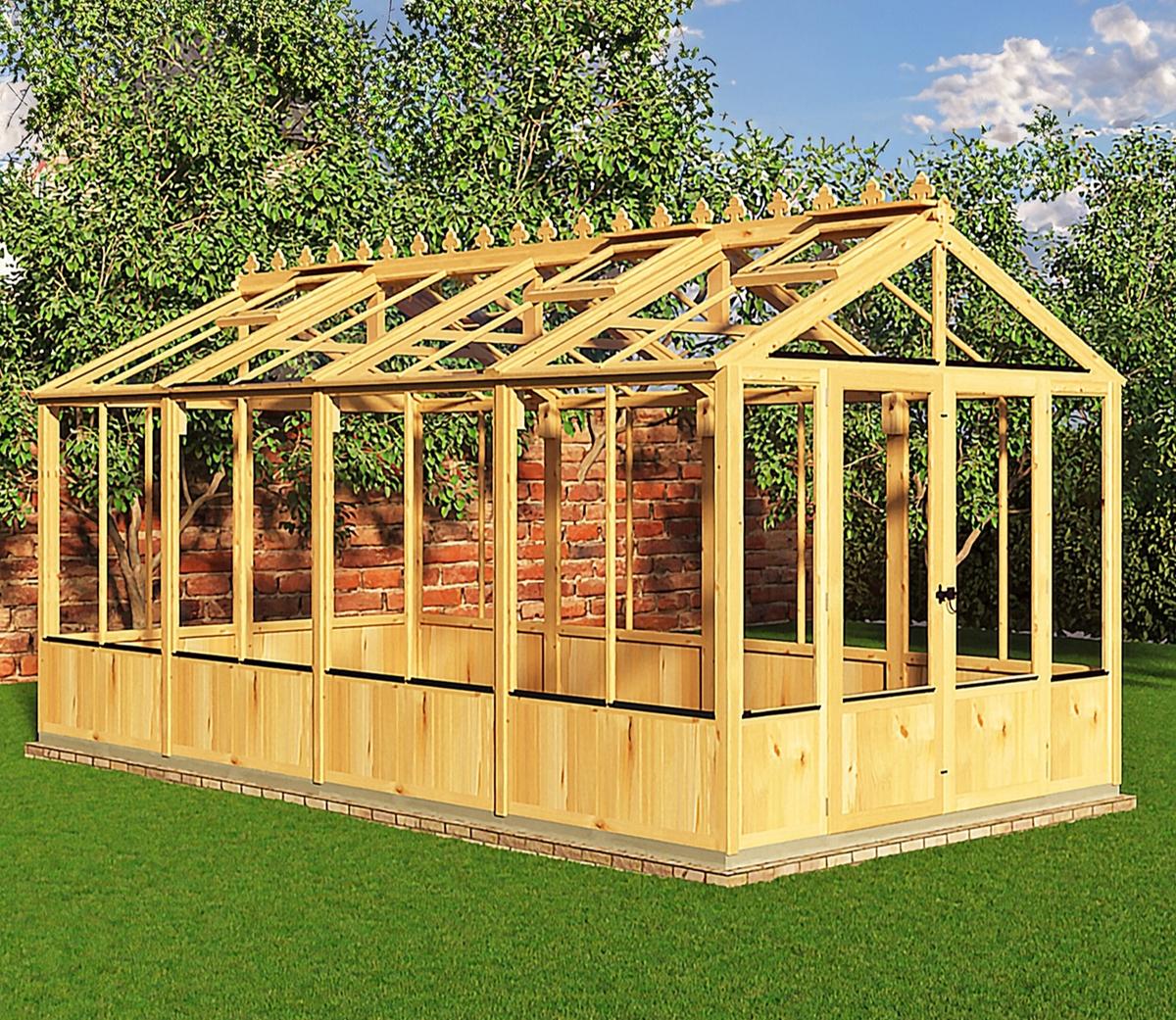 Shire Holkham Glazed Toughened Glass Greenhouse 8 x 16ft - JJ Building Materials