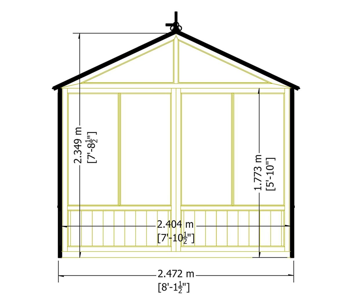 Shire Holkham Glazed Toughened Glass Greenhouse 8 x 16ft - JJ Building Materials