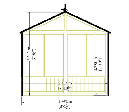 Shire Holkham Glazed Toughened Glass Greenhouse 8 x 16ft - JJ Building Materials