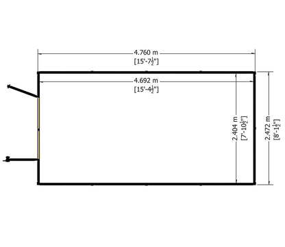 Shire Holkham Glazed Toughened Glass Greenhouse 8 x 16ft - JJ Building Materials