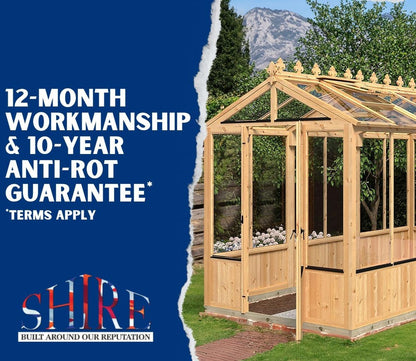 Shire Holkham Glazed Toughened Glass Greenhouse 8 x 16ft - JJ Building Materials