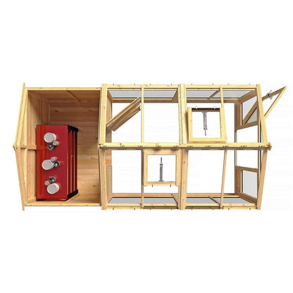Shire Holkham Glazed Toughened Glass Greenhouse with Shed 6 x 12ft - JJ Building Materials