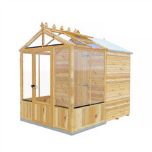 Shire Holkham Glazed Toughened Glass Greenhouse with Shed 6 x 8ft - JJ Building Materials