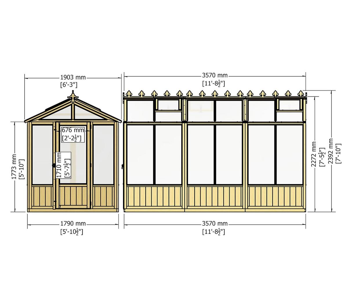 Shire Holkham Wooden 6 x 12ft Greenhouse - JJ Building Materials