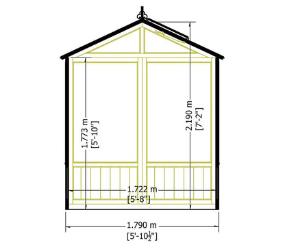 Shire Holkham Wooden 6 x 12ft Greenhouse - JJ Building Materials