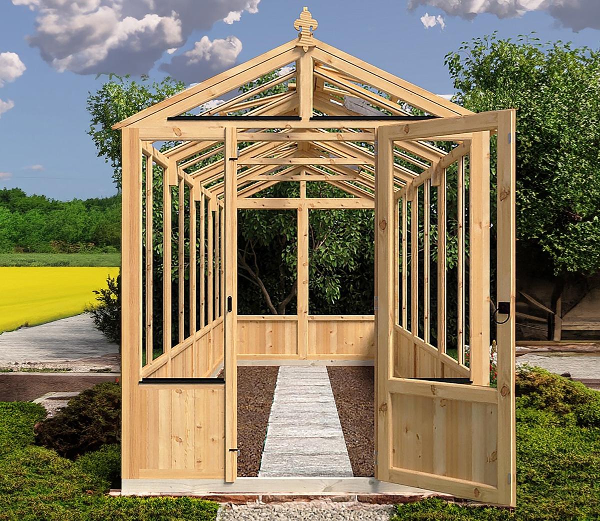 Shire Holkham Wooden 6 x 16ft Greenhouse - JJ Building Materials