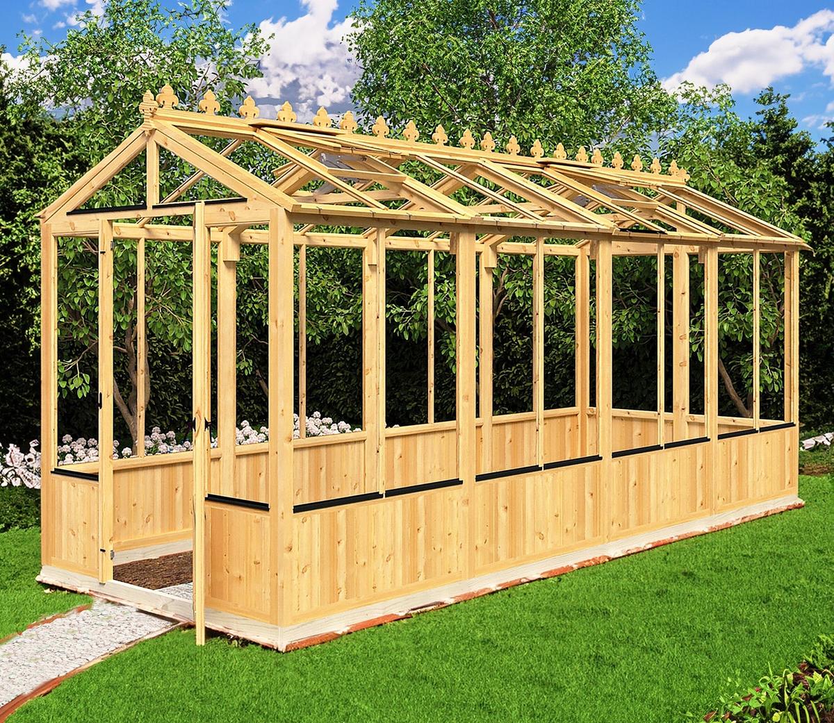 Shire Holkham Wooden 6 x 16ft Greenhouse - JJ Building Materials