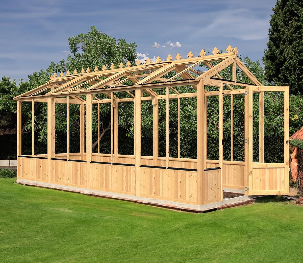 Shire Holkham Wooden 6 x 16ft Greenhouse - JJ Building Materials