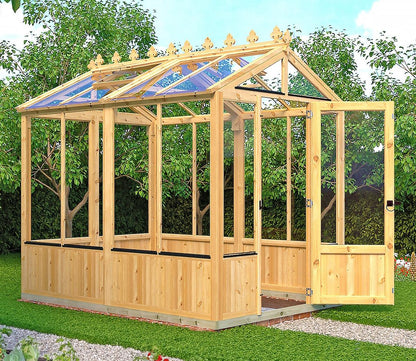 Shire Holkham Wooden 6 x 8ft Greenhouse - JJ Building Materials