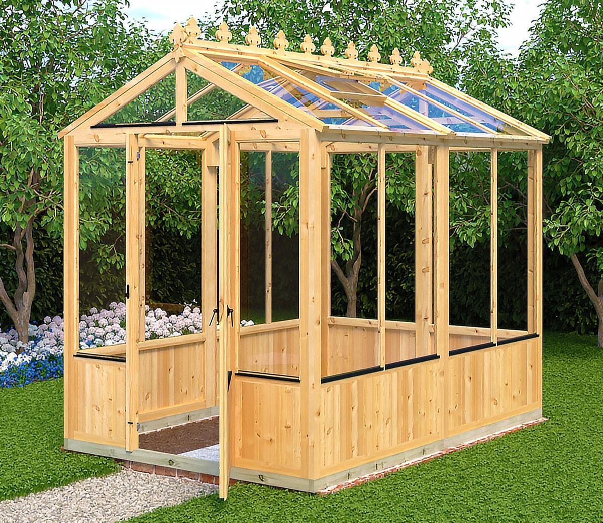 Shire Holkham Wooden 6 x 8ft Greenhouse - JJ Building Materials