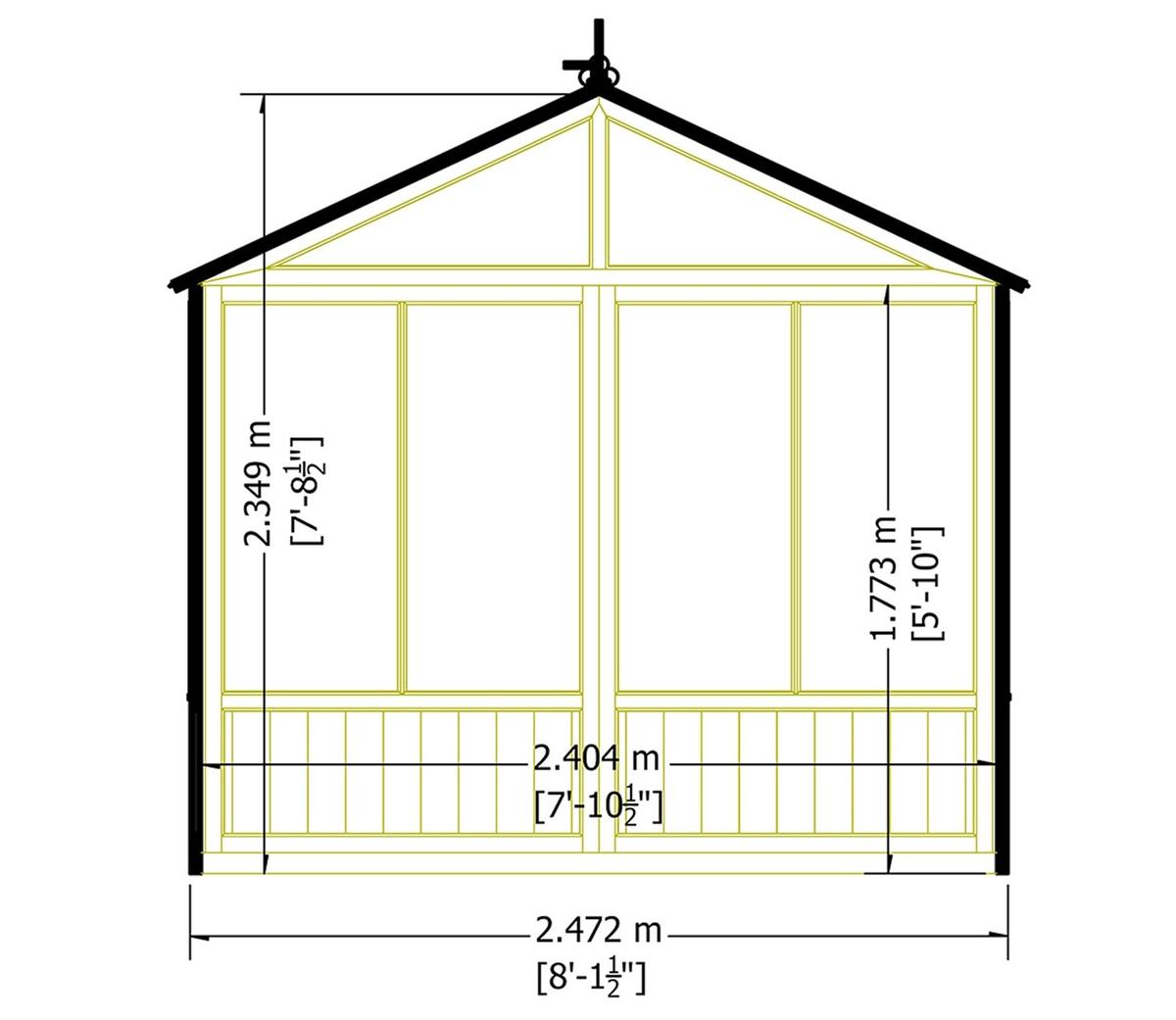 Shire Holkham Wooden Apex Greenhouse 8 x 12ft - JJ Building Materials