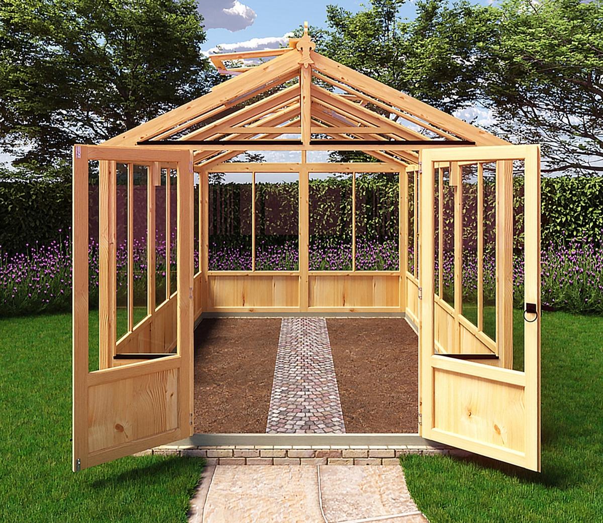 Shire Holkham Wooden Apex Greenhouse 8 x 12ft - JJ Building Materials