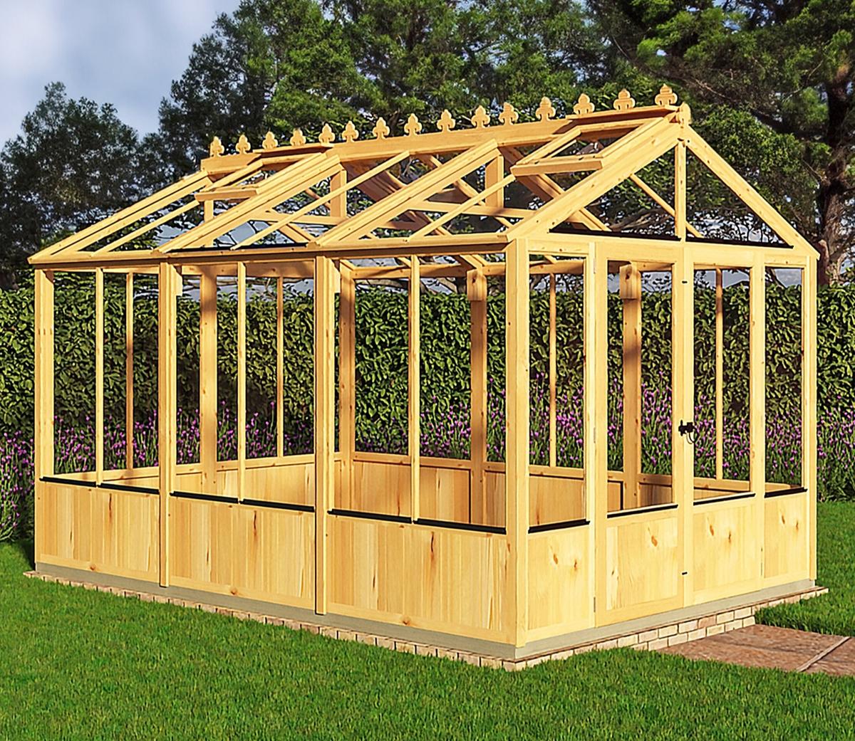 Shire Holkham Wooden Apex Greenhouse 8 x 12ft - JJ Building Materials