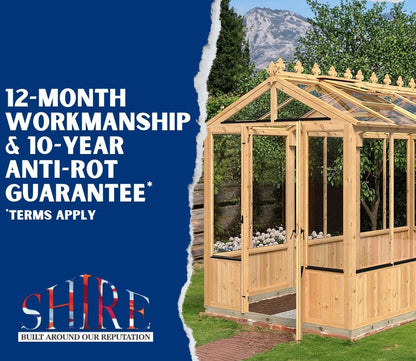 Shire Holkham Wooden Apex Greenhouse 8 x 12ft - JJ Building Materials