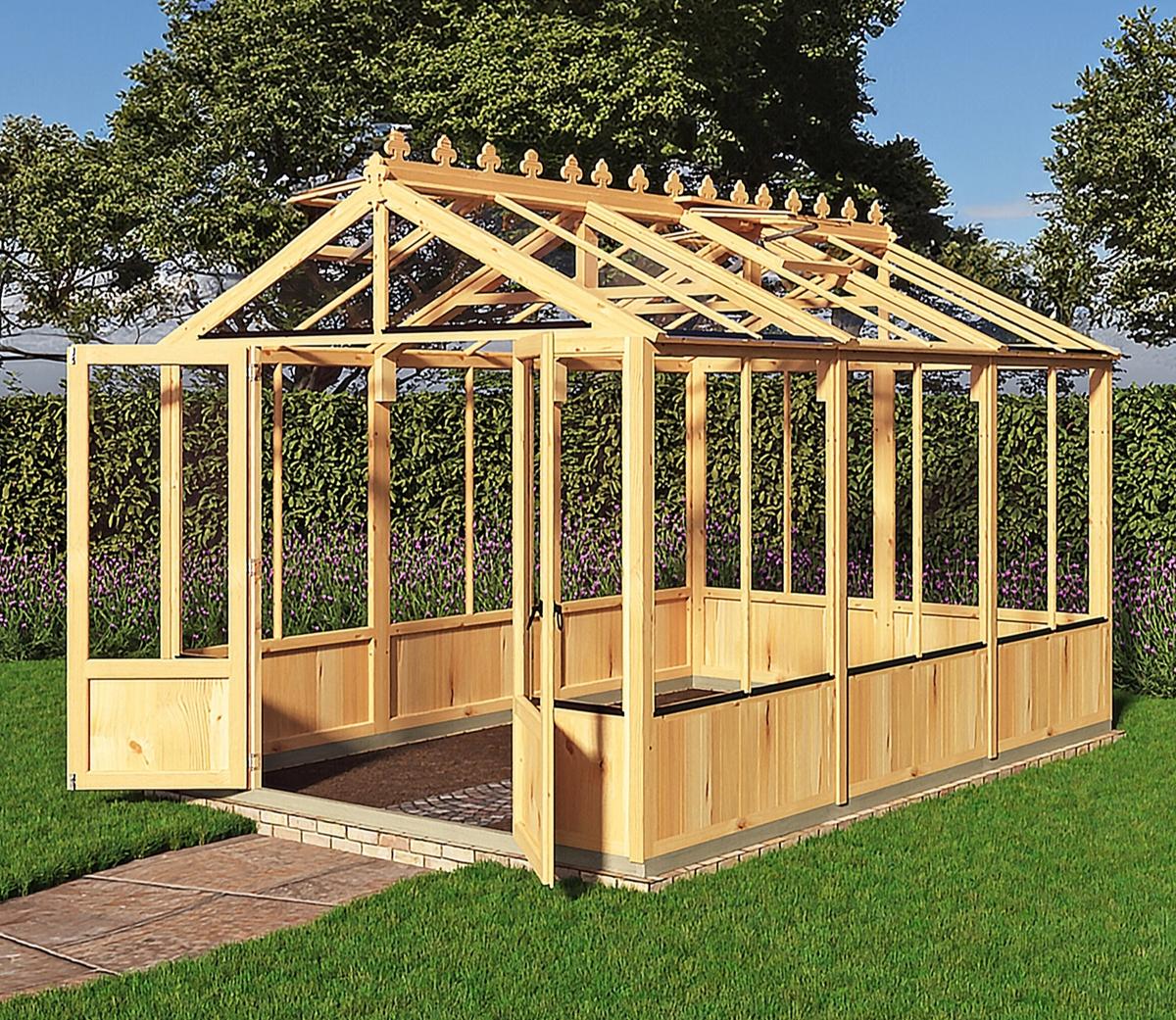 Shire Holkham Wooden Apex Greenhouse 8 x 12ft - JJ Building Materials