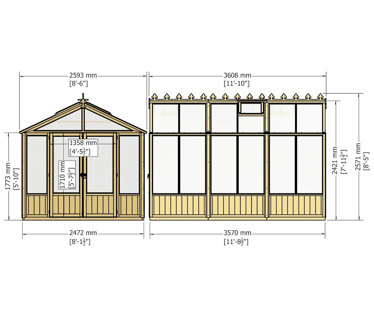 Shire Holkham Wooden Apex Greenhouse 8 x 12ft - JJ Building Materials