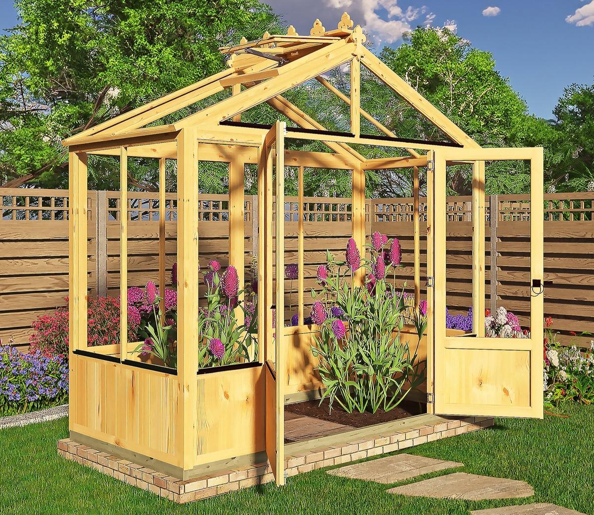 Shire Holkham Wooden Apex Greenhouse 8 x 4ft - JJ Building Materials