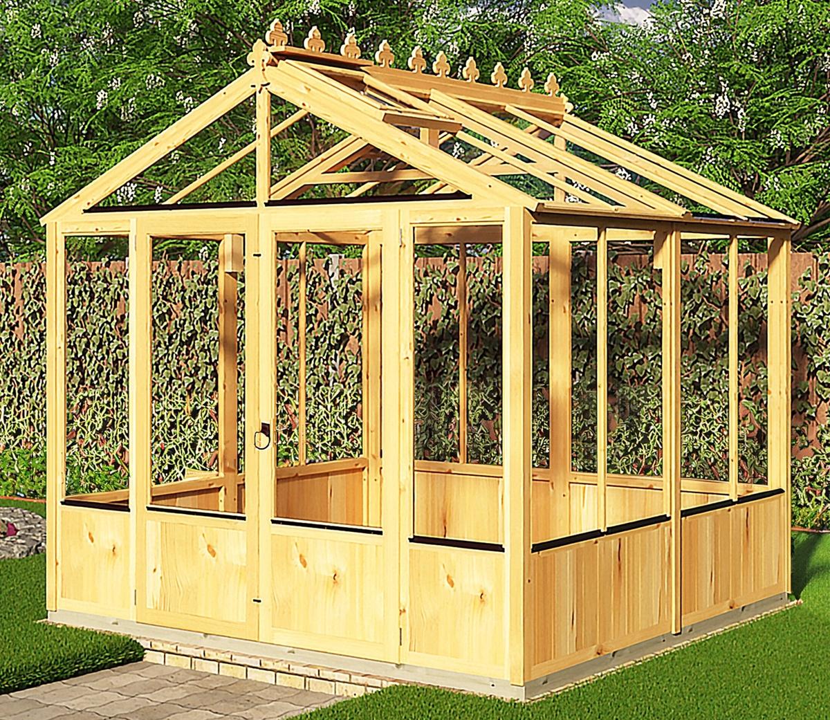 Shire Holkham Wooden Apex Greenhouse 8 x 8ft - JJ Building Materials