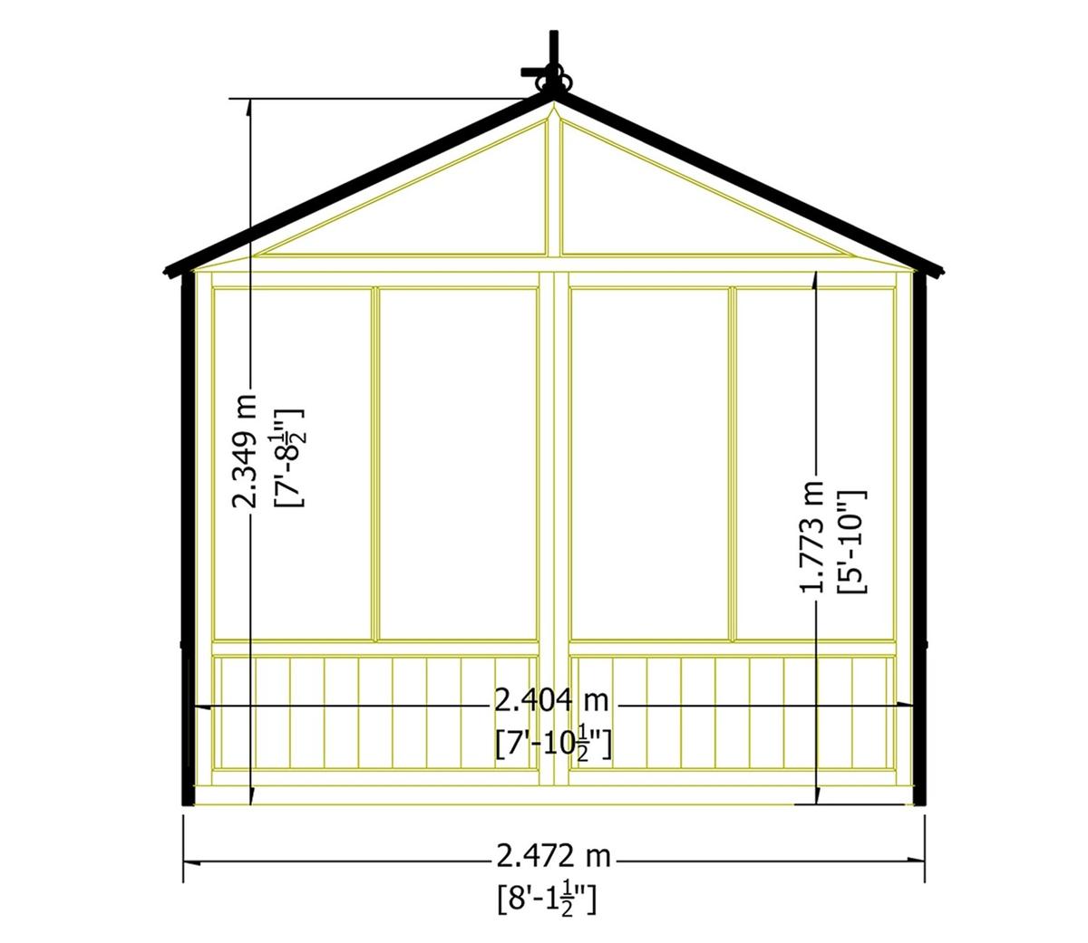 Shire Holkham Wooden Apex Greenhouse 8 x 8ft - JJ Building Materials