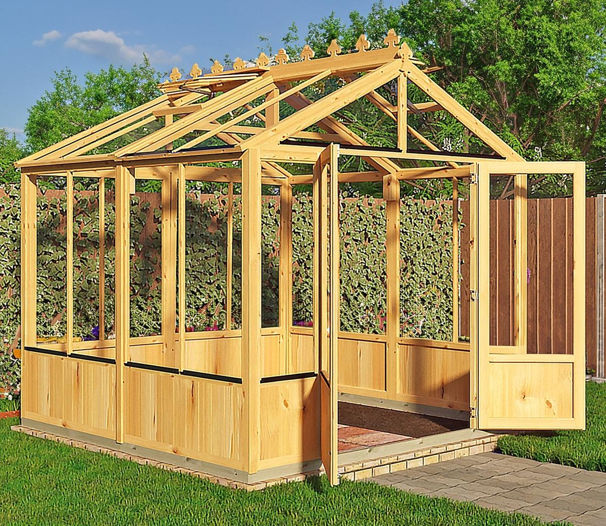Shire Holkham Wooden Apex Greenhouse 8 x 8ft - JJ Building Materials