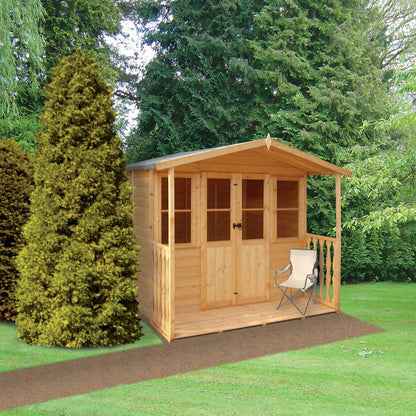 Shire Houghton 7x7ft Double Door T&G Wooden Summerhouse - JJ Building Materials