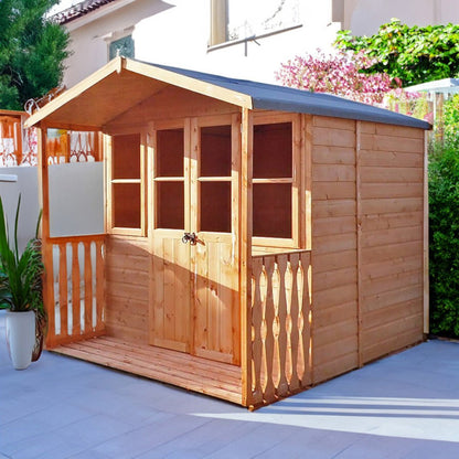 Shire Houghton 7x7ft Double Door T&G Wooden Summerhouse - JJ Building Materials