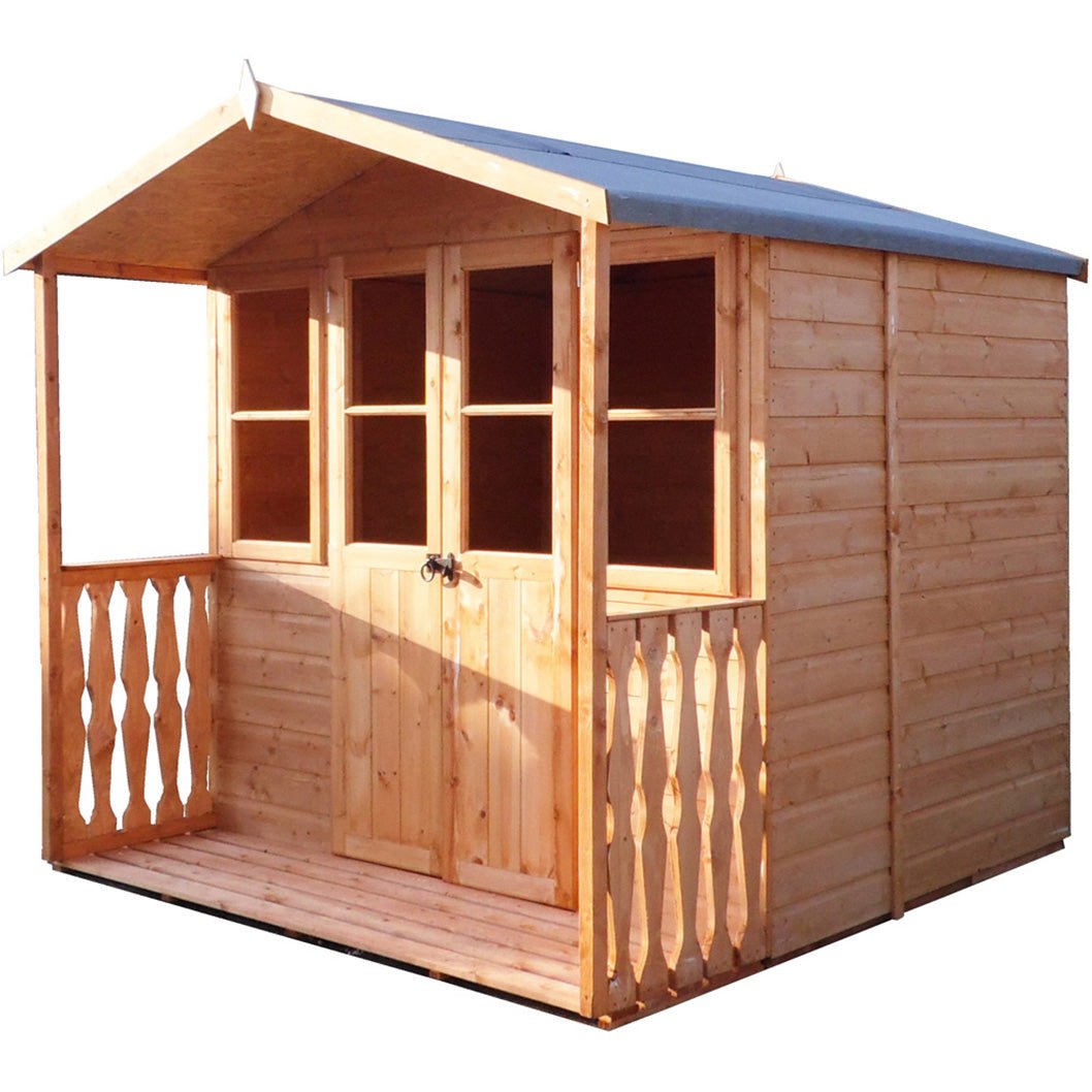 Shire Houghton 7x7ft Double Door T&G Wooden Summerhouse - JJ Building Materials
