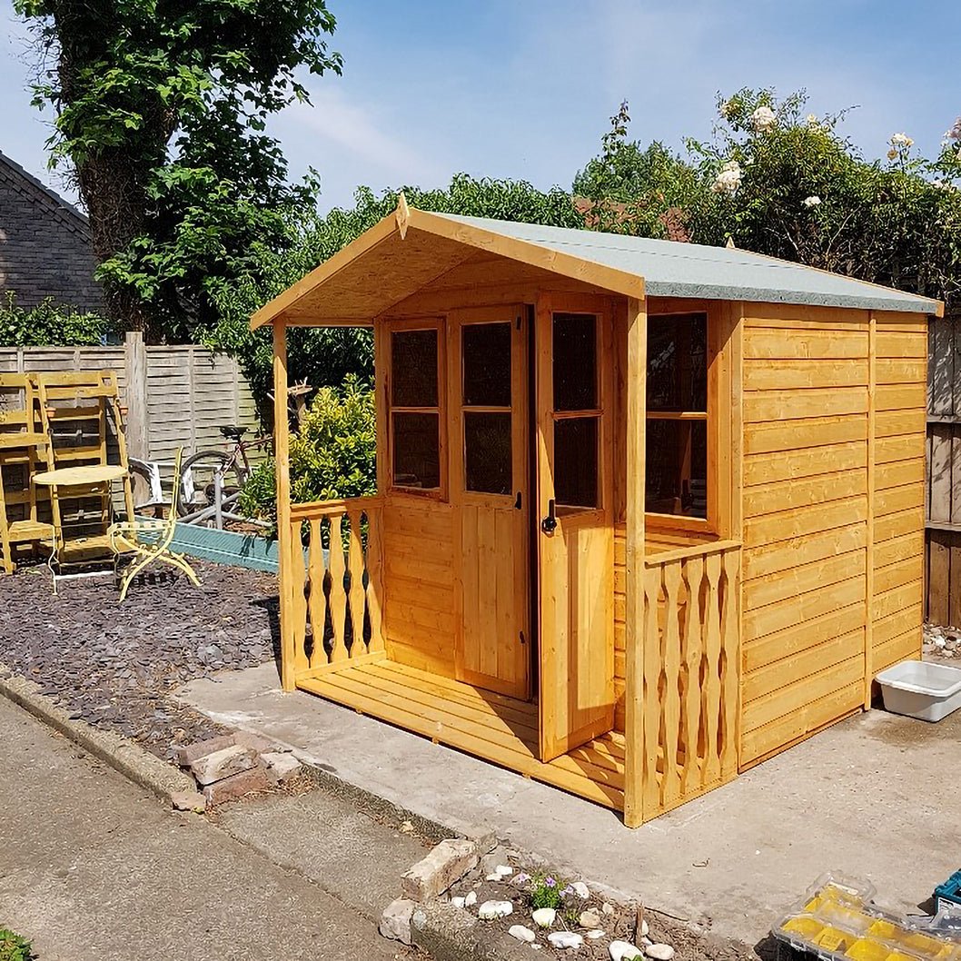 Shire Houghton 7x7ft Double Door T&G Wooden Summerhouse - JJ Building Materials