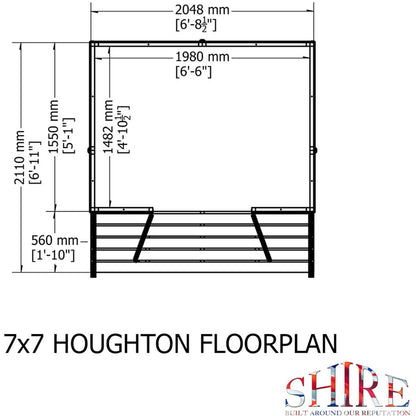 Shire Houghton 7x7ft Double Door T&G Wooden Summerhouse - JJ Building Materials