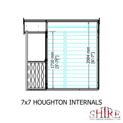 Shire Houghton 7x7ft Double Door T&G Wooden Summerhouse - JJ Building Materials