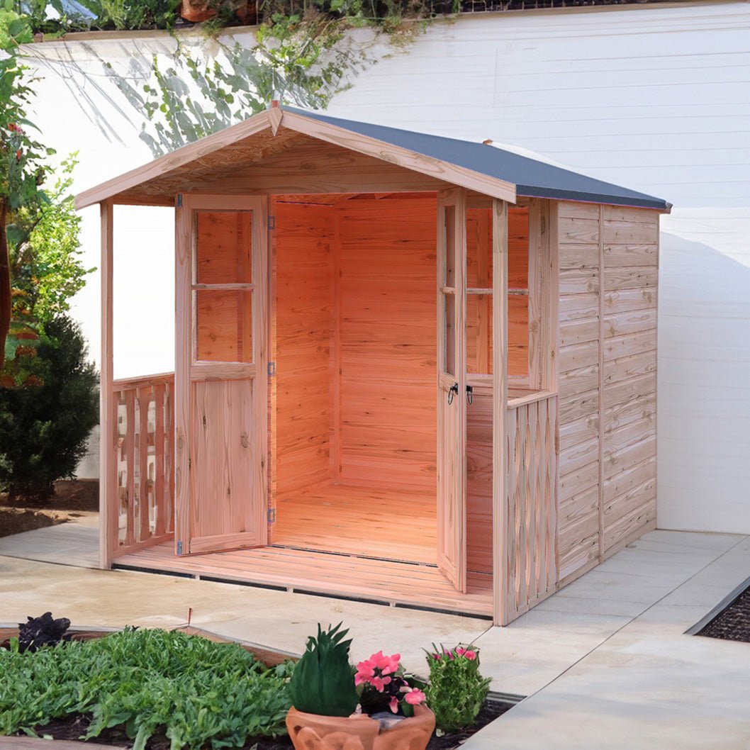 Shire Houghton 7x7ft Double Door T&G Wooden Summerhouse - JJ Building Materials