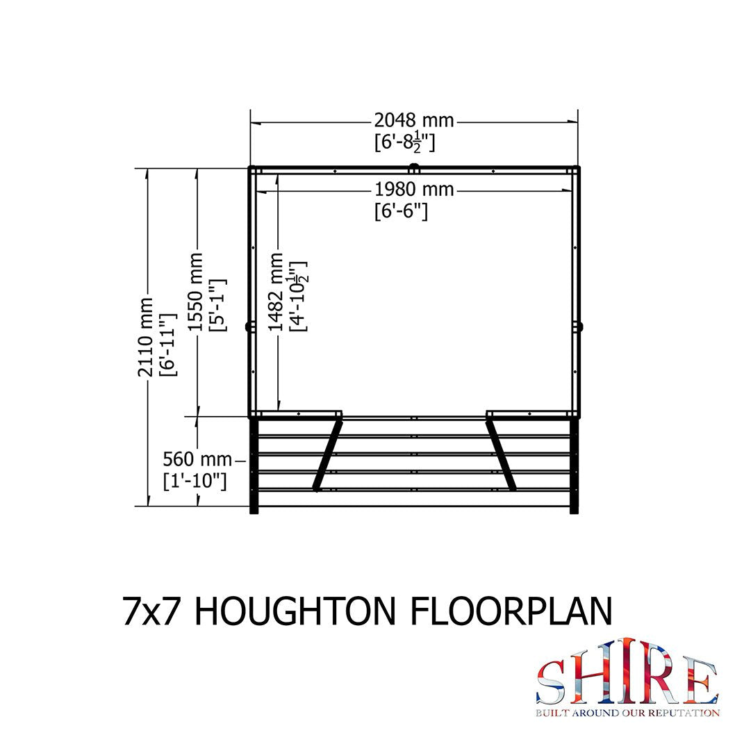 Shire Houghton 7x7ft Double Door T&G Wooden Summerhouse - JJ Building Materials