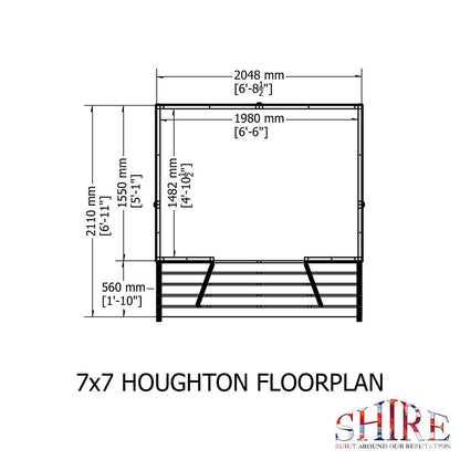Shire Houghton 7x7ft Double Door T&G Wooden Summerhouse - JJ Building Materials
