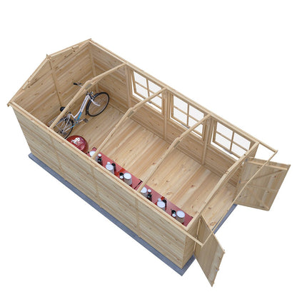 Shire Jersey 7x13ft T&G Double Door Apex Wooden Shed - JJ Building Materials