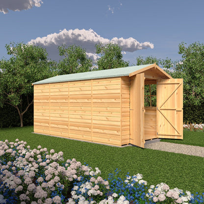 Shire Jersey 7x13ft T&G Double Door Apex Wooden Shed - JJ Building Materials