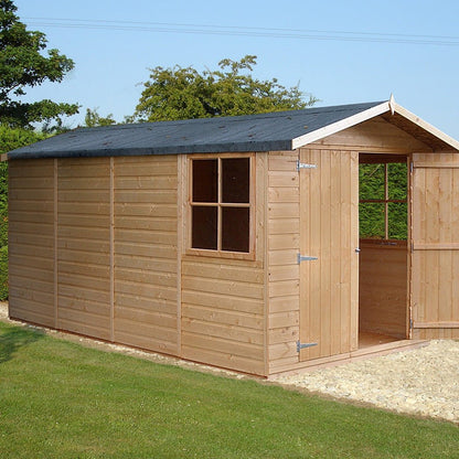 Shire Jersey 7x13ft T&G Double Door Apex Wooden Shed - JJ Building Materials