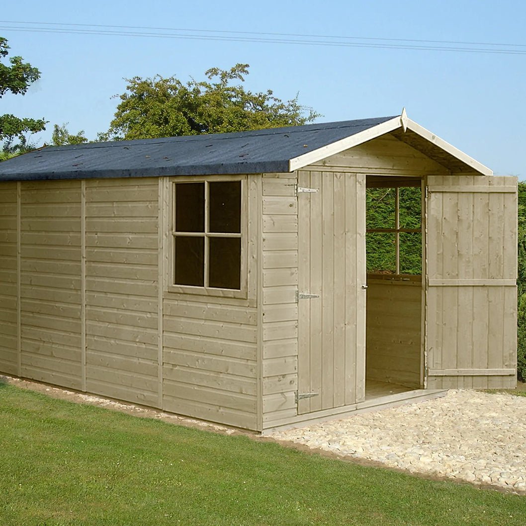 Shire Jersey 7x13ft T&G Double Door Apex Wooden Shed - JJ Building Materials