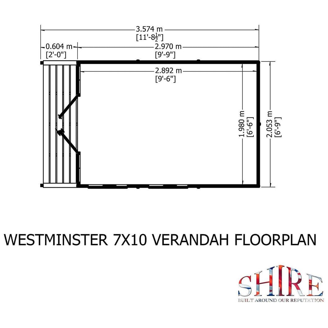 Shire Kensington 7x10ft Double Door T&G Wooden Summerhouse - JJ Building Materials