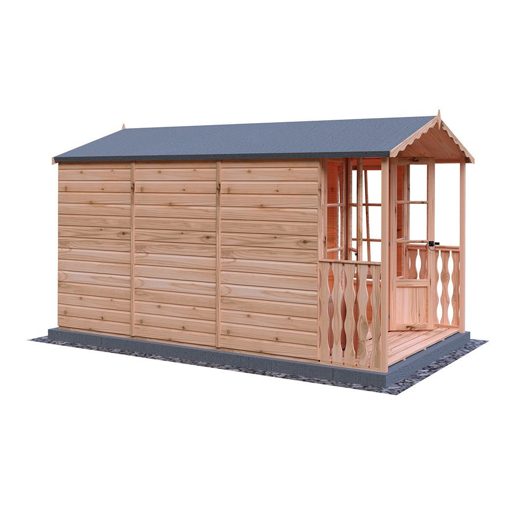 Shire Kensington 7x10ft Double Door T&G Wooden Summerhouse - JJ Building Materials