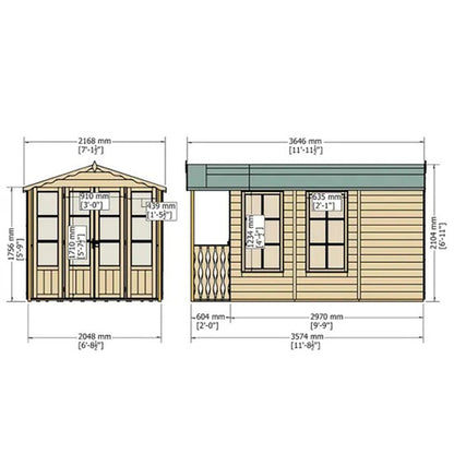 Shire Kensington 7x10ft Double Door T&G Wooden Summerhouse - JJ Building Materials