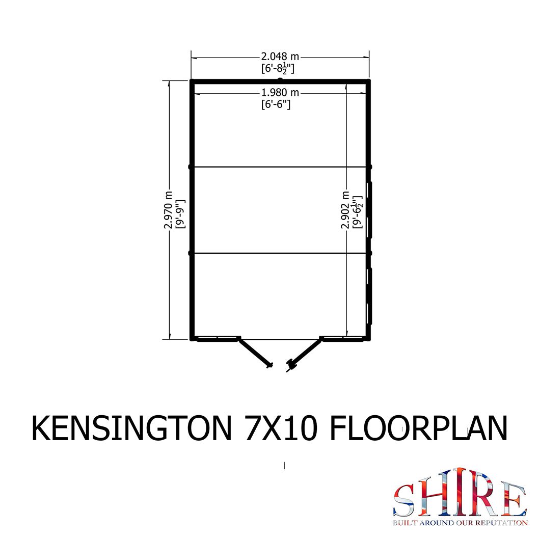Shire Kensington 7x10ft Double Door T&G Wooden Summerhouse - JJ Building Materials