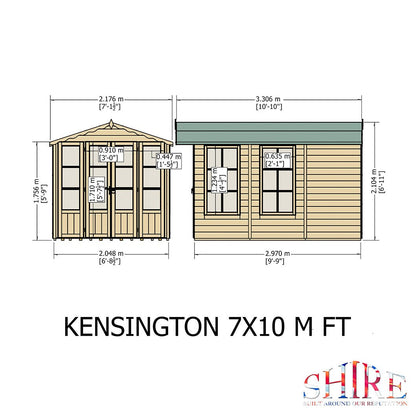 Shire Kensington 7x10ft Double Door T&G Wooden Summerhouse - JJ Building Materials