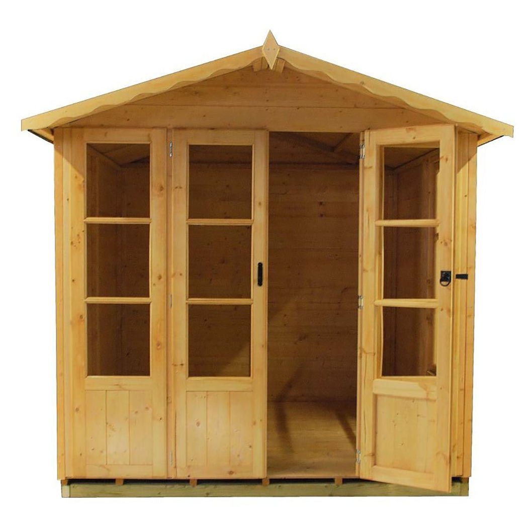 Shire Kensington 7x7ft Double Door T&G Wooden Summerhouse - JJ Building Materials