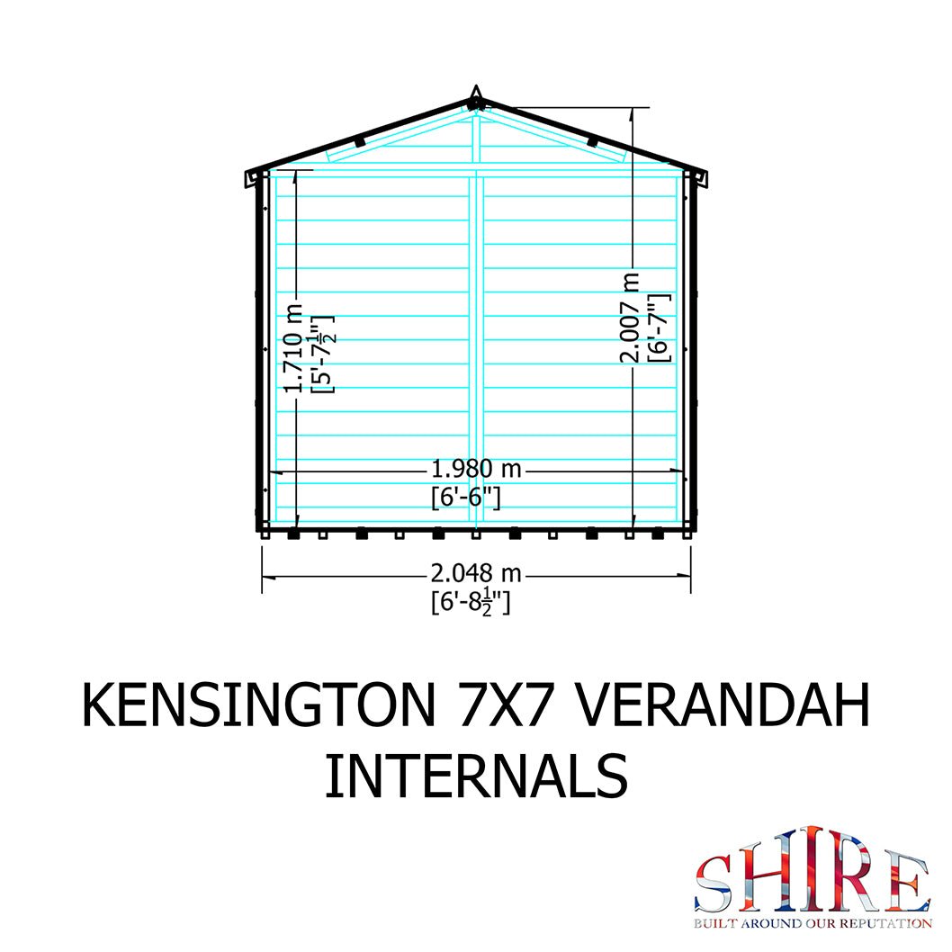 Shire Kensington 7x7ft Double Door T&G Wooden Summerhouse - JJ Building Materials