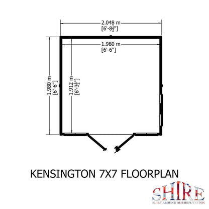 Shire Kensington 7x7ft Double Door T&G Wooden Summerhouse - JJ Building Materials