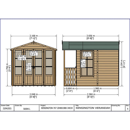 Shire Kensington 7x7ft Double Door T&G Wooden Summerhouse - JJ Building Materials
