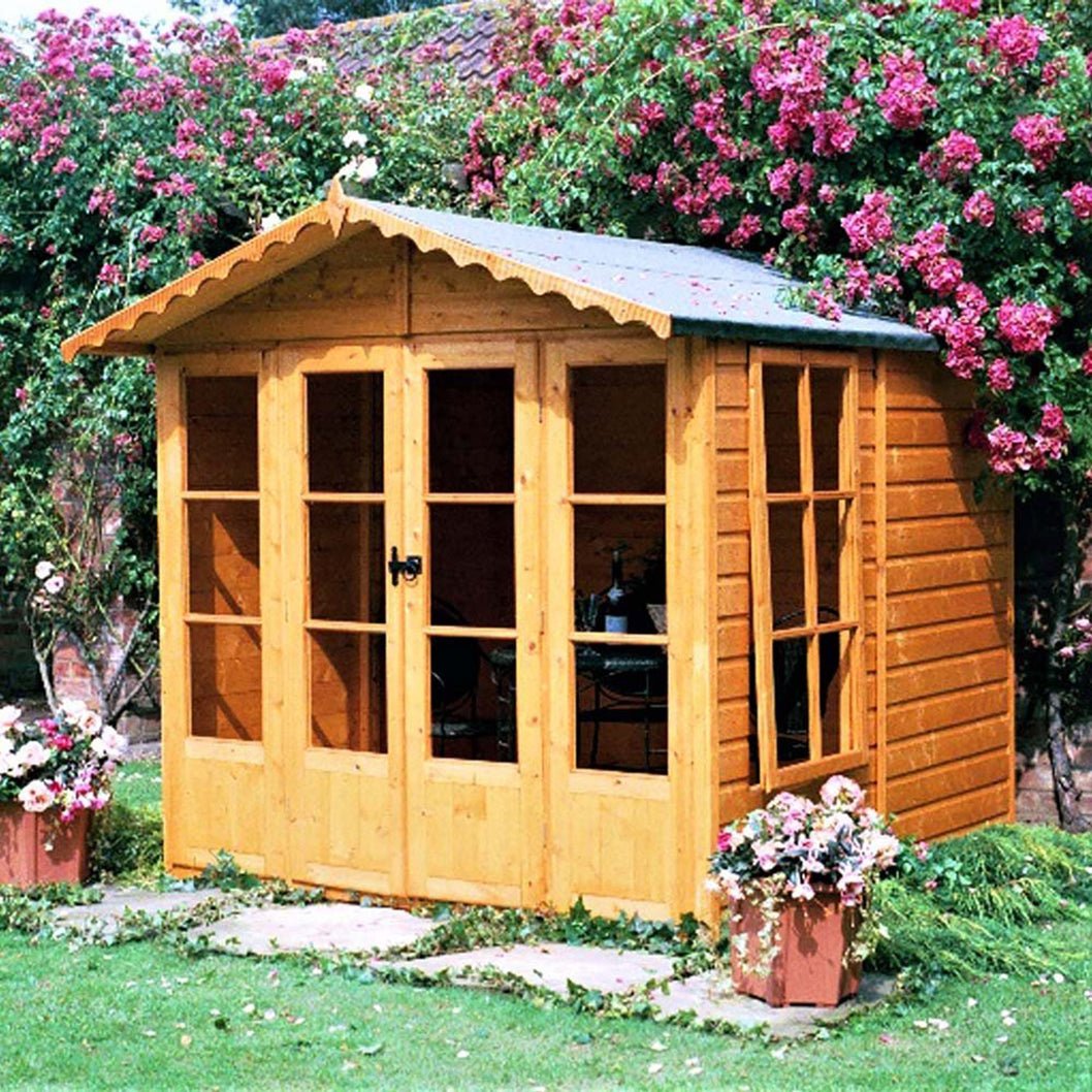 Shire Kensington 7x7ft Double Door T&G Wooden Summerhouse - JJ Building Materials