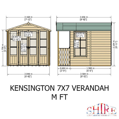 Shire Kensington 7x7ft Double Door T&G Wooden Summerhouse - JJ Building Materials